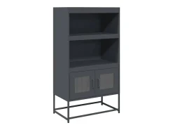 Aparador de acero gris antracita 68x39x123 cm
