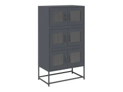 Aparador de acero gris antracita 68x39x123 cm