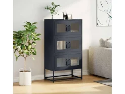 Aparador de acero gris antracita 68x39x123 cm