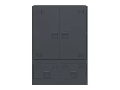 Aparador de acero gris antracita 67x39x95 cm