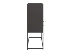 Aparador de acero laminado en frío negro 100,5x39x107 cm