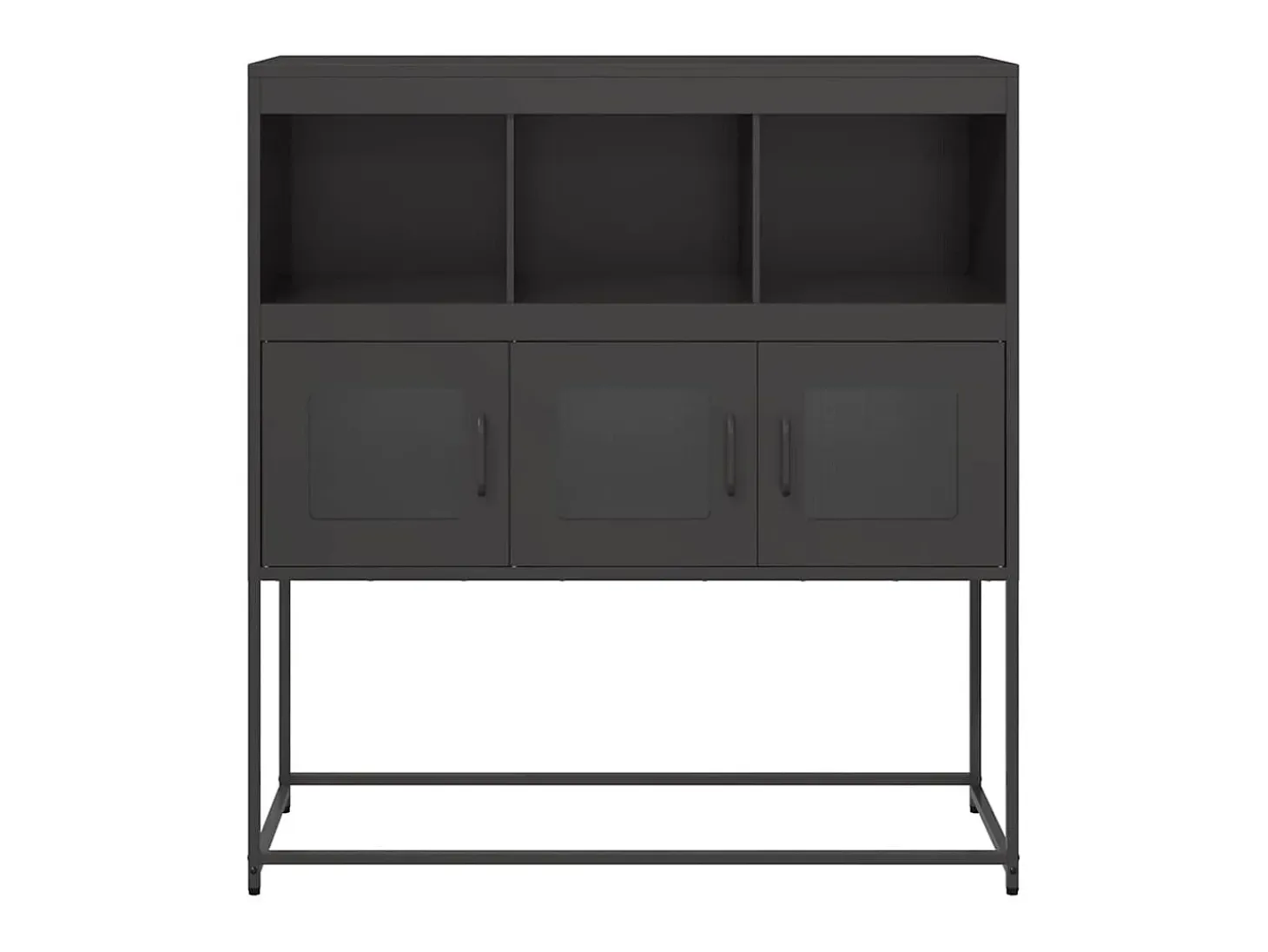 Aparador de acero laminado en frío negro 100,5x39x107 cm