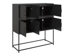 Aparador de acero laminado en frío negro 100,5x39x107 cm