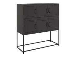 Aparador de acero laminado en frío negro 100,5x39x107 cm