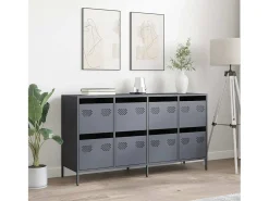 Aparador de acero laminado en frío antracita 135x39x73,5 cm