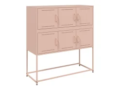 Aparador de acero laminado en frío rosa 100,5x39x107 cm