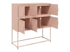 Aparador de acero laminado en frío rosa 100,5x39x107 cm