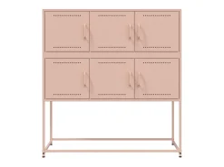 Aparador de acero laminado en frío rosa 100,5x39x107 cm