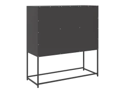 Aparador de acero laminado en frío negro 100,5x39x107 cm