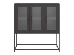 Aparador de acero laminado en frío negro 100,5x39x107 cm