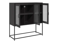 Aparador de acero laminado en frío negro 100,5x39x107 cm
