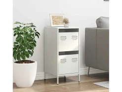 Aparador de acero laminado en frío blanco 35x39x73,5 cm