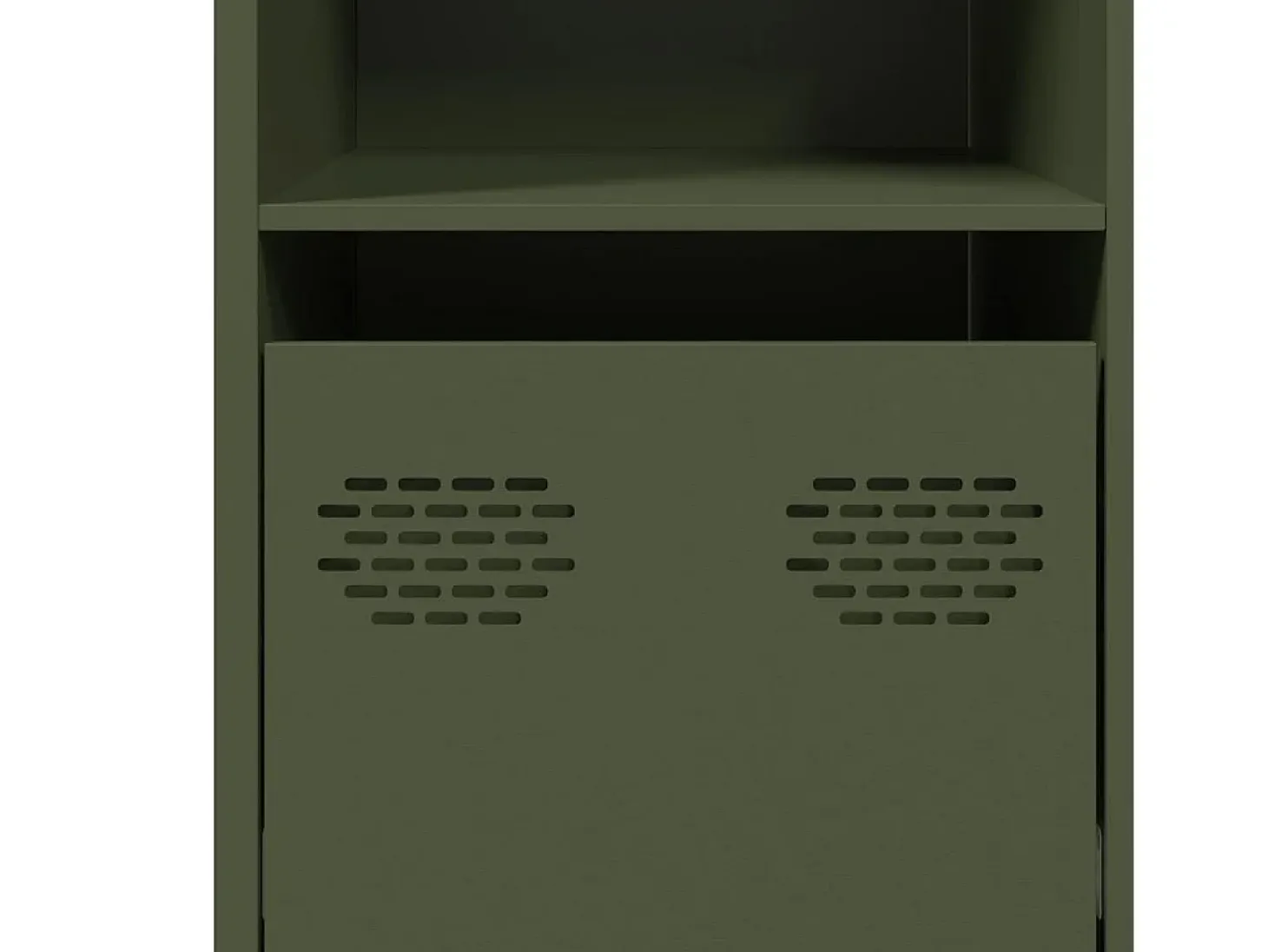 Aparador de acero laminado en frío verde oliva 135x39x73,5 cm