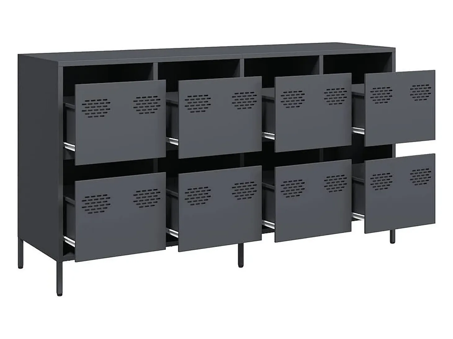 Aparador de acero laminado en frío antracita 135x39x73,5 cm