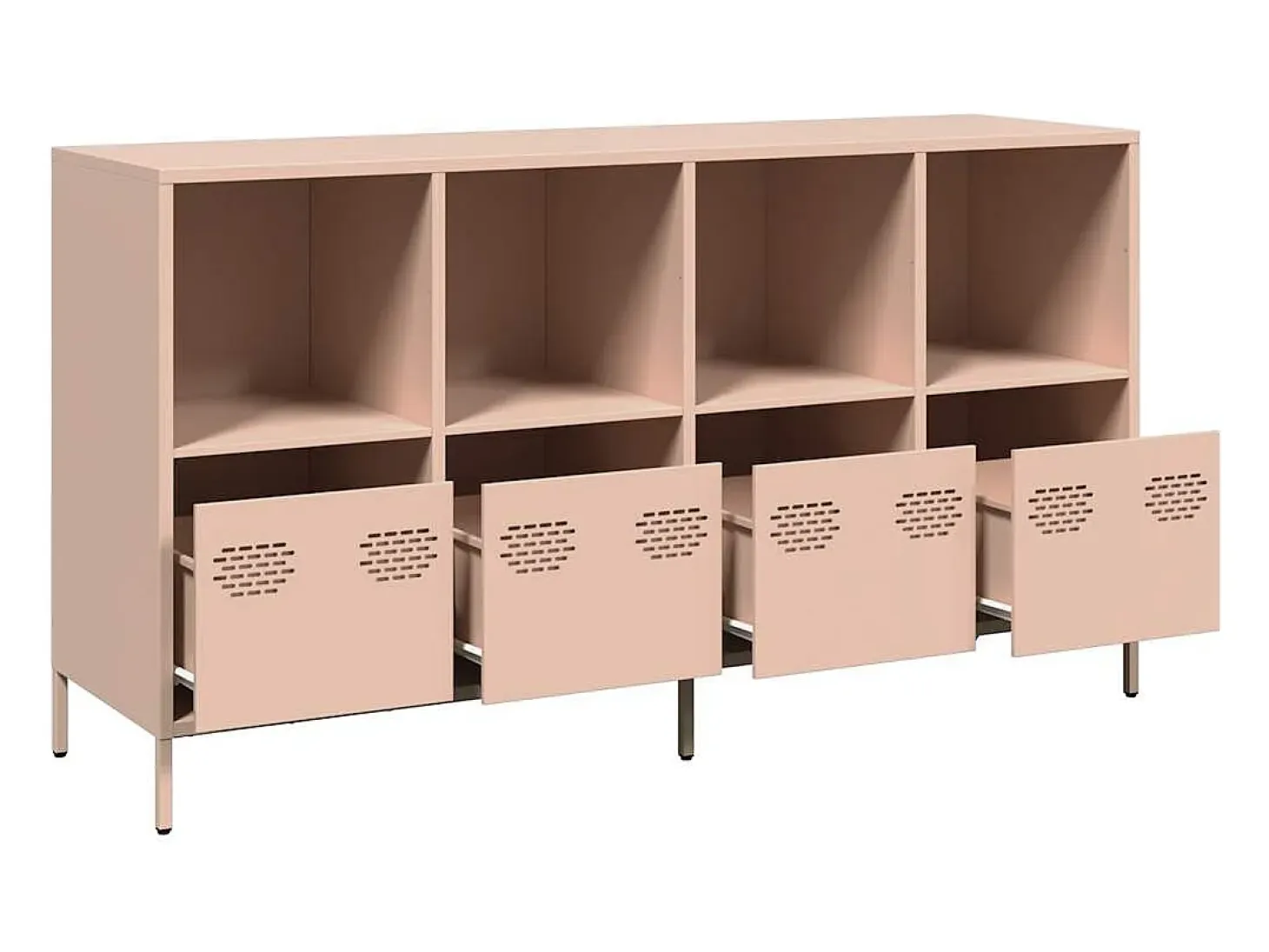 Aparador de acero laminado en frío rosa 135x39x73,5 cm