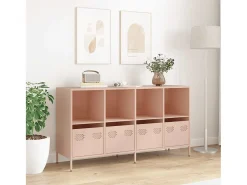 Aparador de acero laminado en frío rosa 135x39x73,5 cm