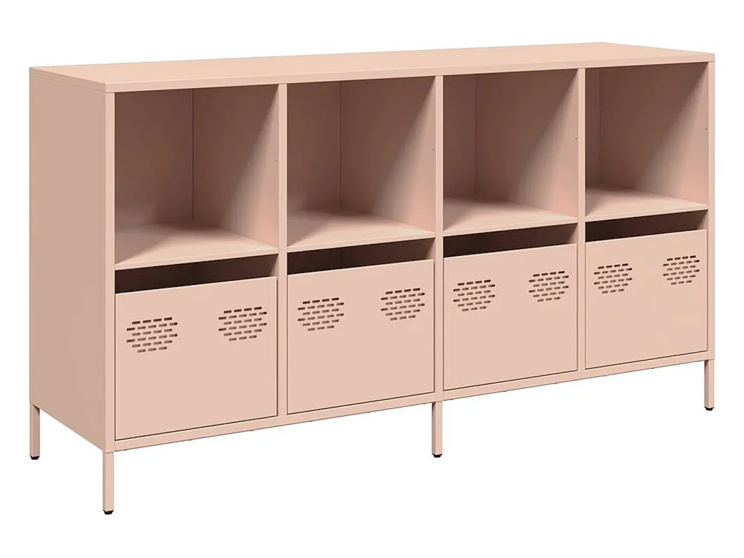 Aparador de acero laminado en frío rosa 135x39x73,5 cm