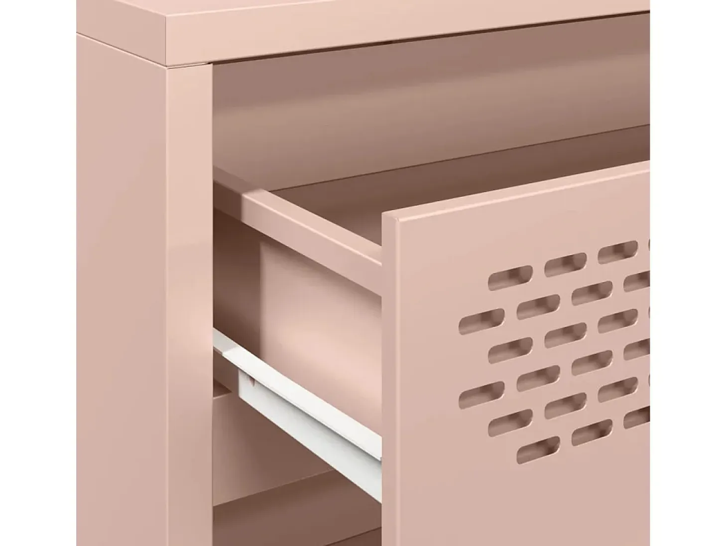 Aparador de acero laminado en frío rosa 68x39x73,5 cm