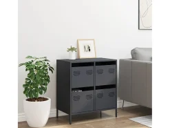 Aparador de acero laminado en frío antracita 68x39x73,5 cm