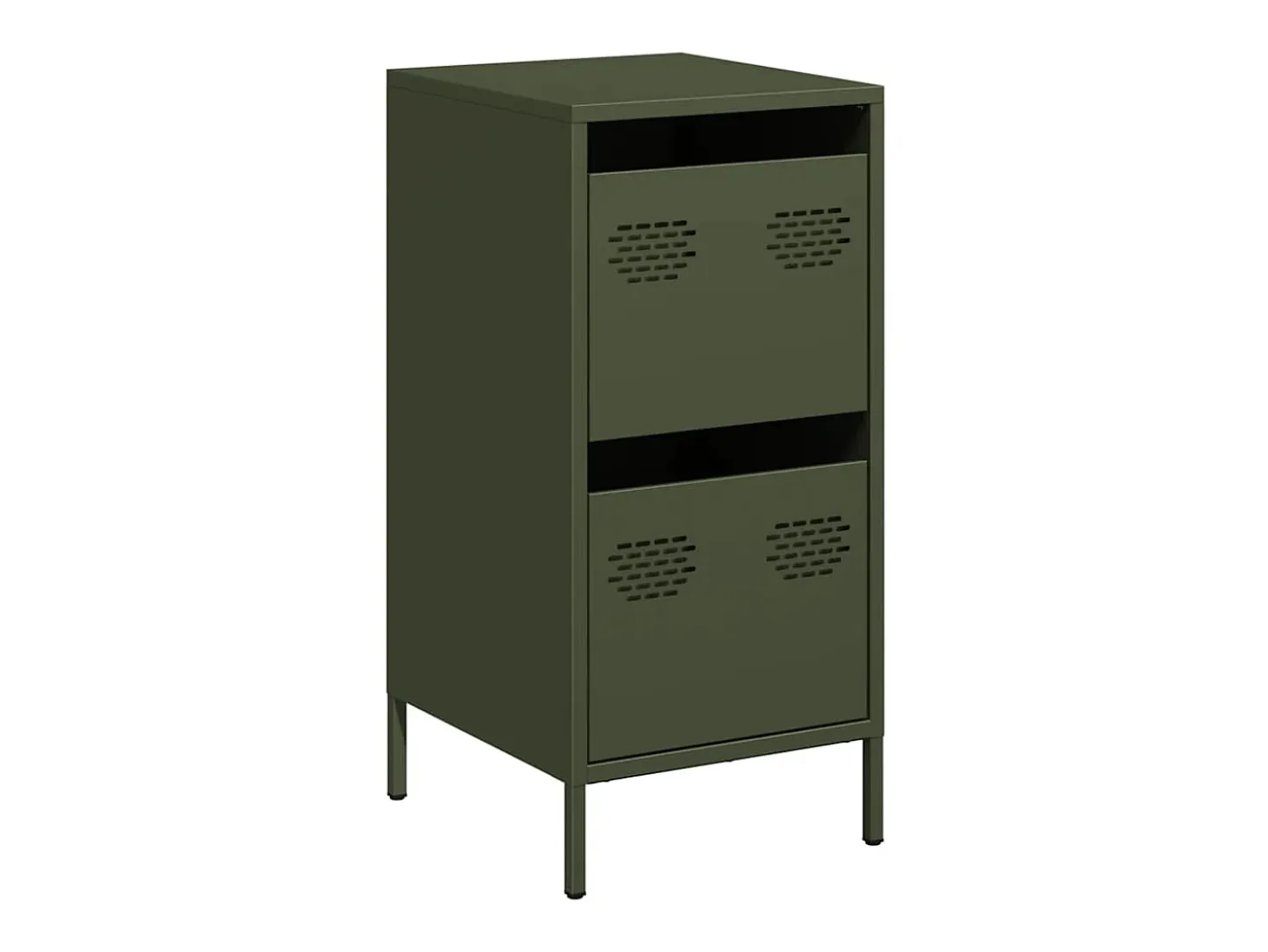 Aparador de acero laminado en frío verde oliva 35x39x73,5 cm
