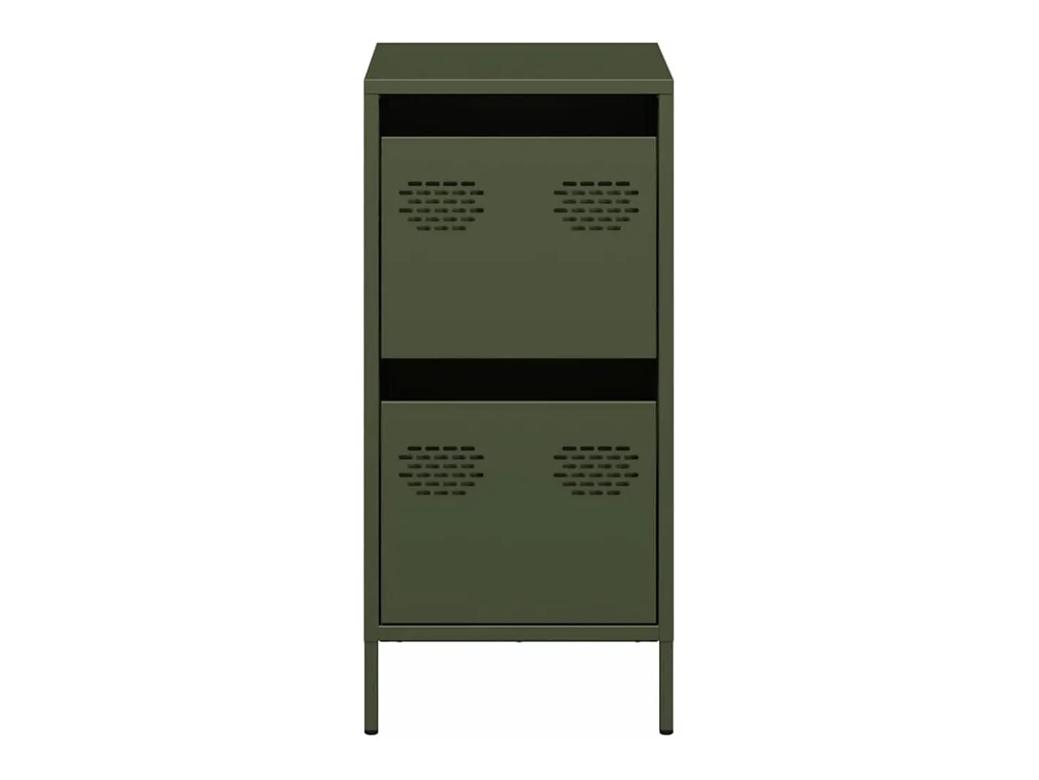 Aparador de acero laminado en frío verde oliva 35x39x73,5 cm