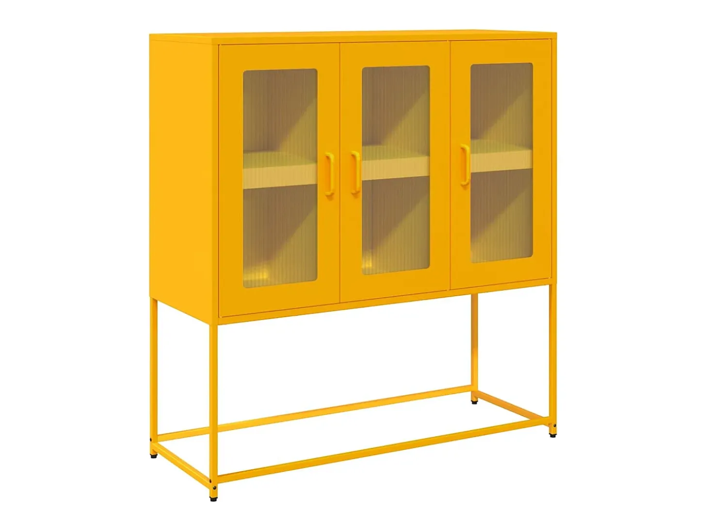 Aparador de acero laminado en frío amarillo 100,5x39x107 cm