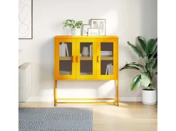 Aparador de acero laminado en frío amarillo 100,5x39x107 cm