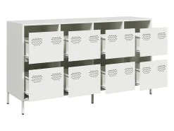 Aparador de acero laminado en frío blanco 135x39x73,5 cm