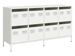 Aparador de acero laminado en frío blanco 135x39x73,5 cm