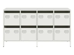 Aparador de acero laminado en frío blanco 135x39x73,5 cm
