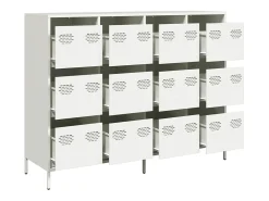 Aparador de acero laminado en frío blanco 135x39x103,5 cm