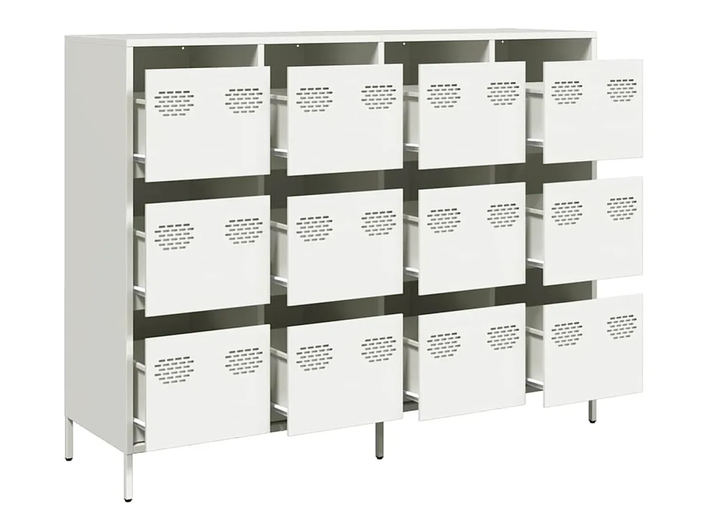 Aparador de acero laminado en frío blanco 135x39x103,5 cm