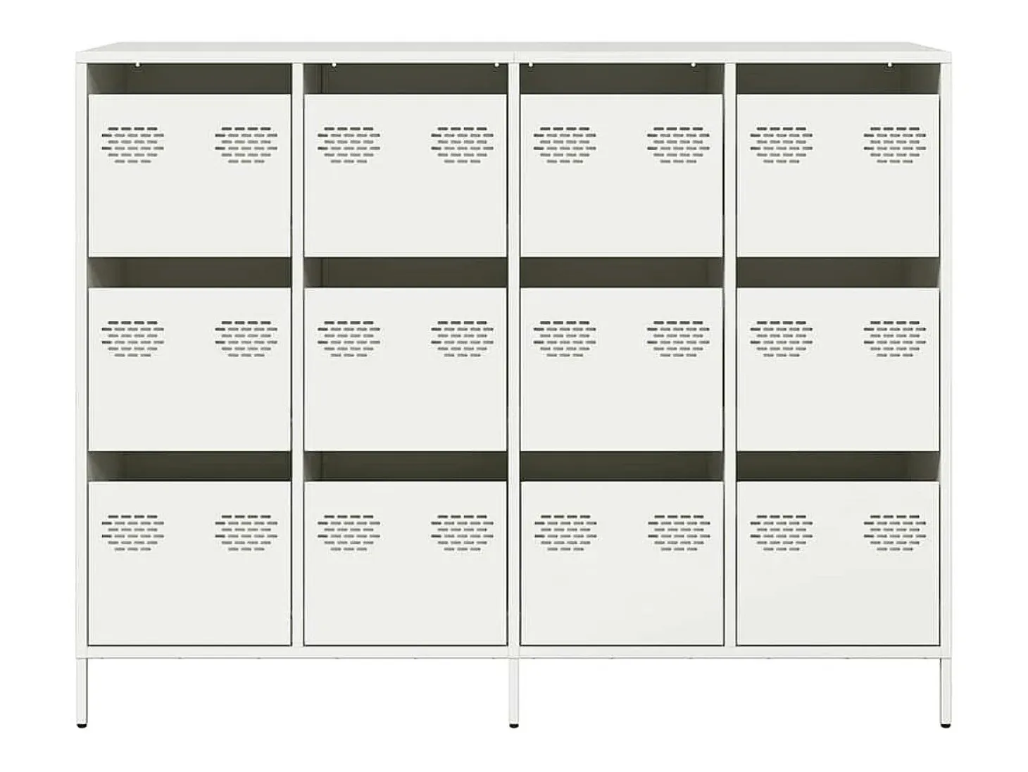 Aparador de acero laminado en frío blanco 135x39x103,5 cm