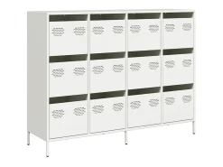 Aparador de acero laminado en frío blanco 135x39x103,5 cm