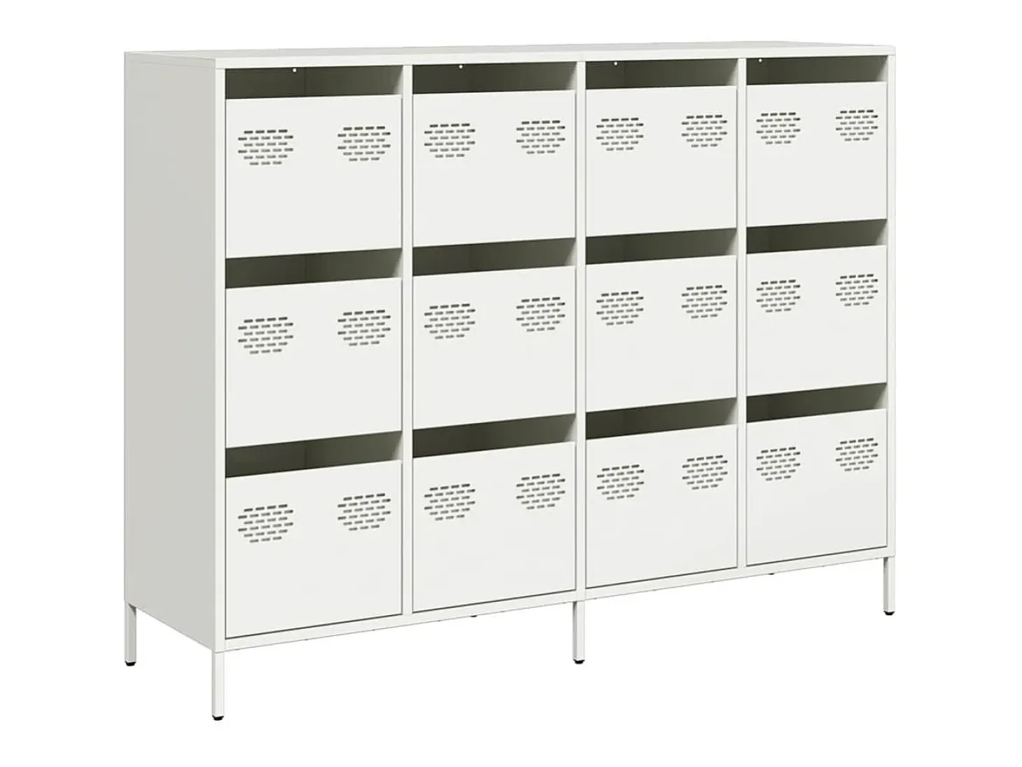Aparador de acero laminado en frío blanco 135x39x103,5 cm