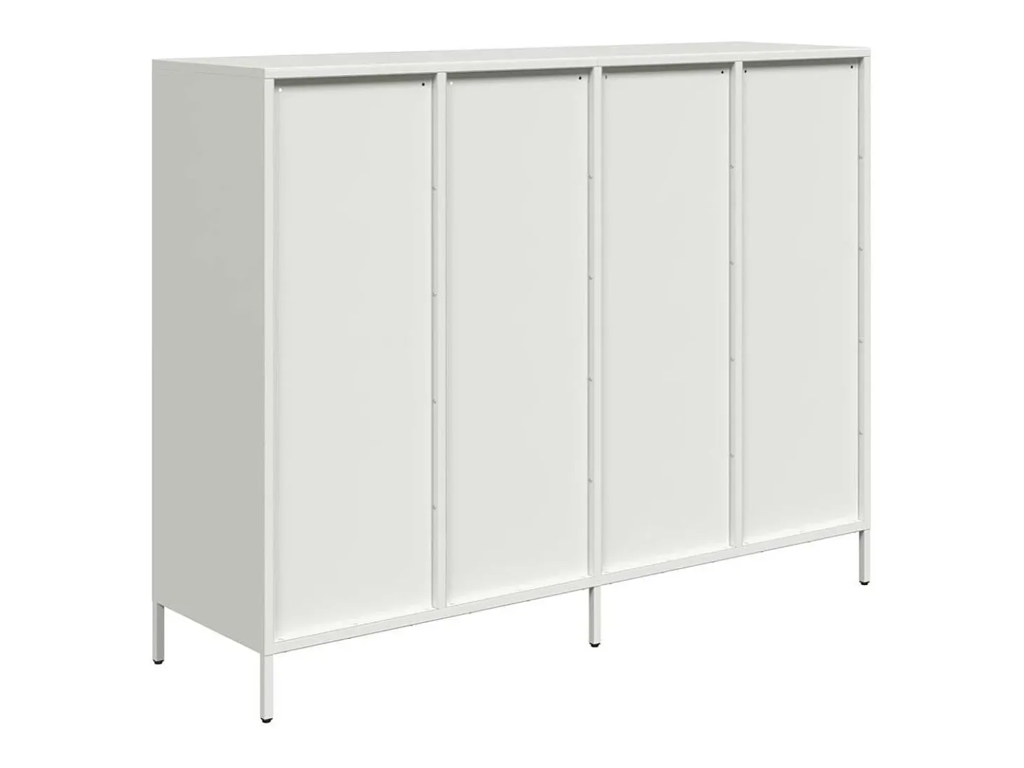 Aparador de acero laminado en frío blanco 135x39x103,5 cm