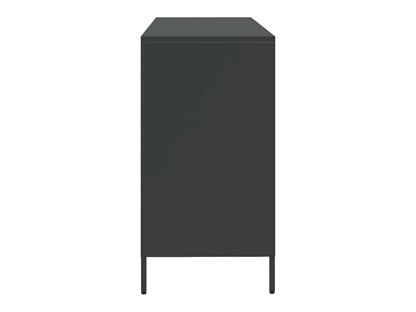 Aparador de acero laminado en frío negro 135x39x73,5 cm