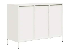 Aparador de acero laminado en frío blanco 101,5x39x73,5 cm