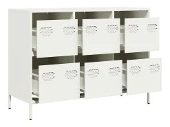 Aparador de acero laminado en frío blanco 101,5x39x73,5 cm