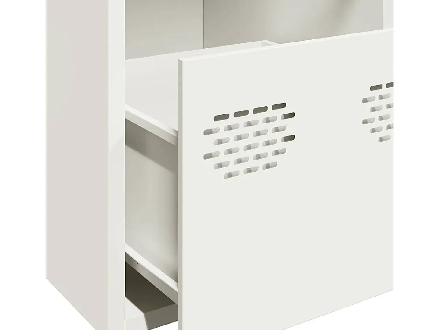 Aparador de acero laminado en frío blanco 101,5x39x73,5 cm