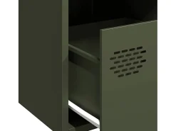 Aparador de acero laminado en frío verde oliva 68x39x73,5 cm