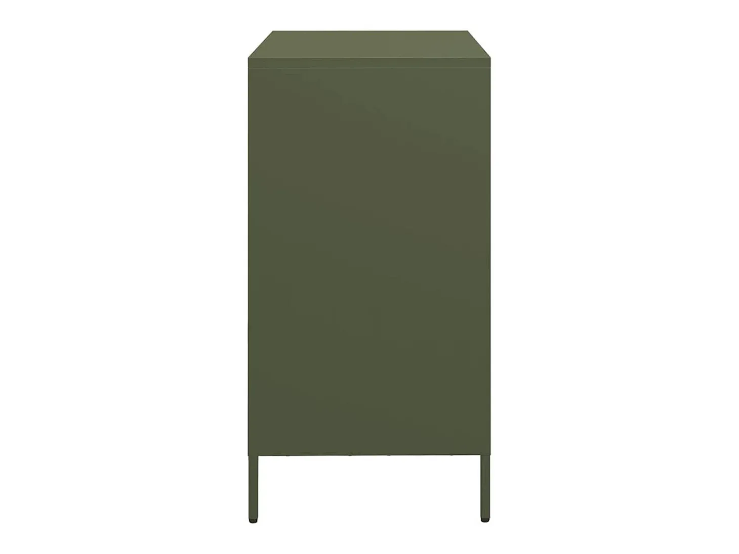 Aparador de acero laminado en frío verde oliva 68x39x73,5 cm