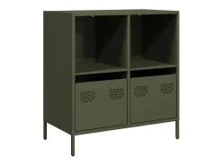 Aparador de acero laminado en frío verde oliva 68x39x73,5 cm