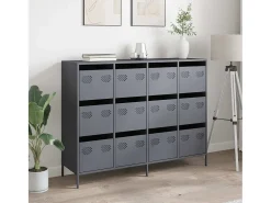 Aparador de acero laminado en frío antracita 135x39x103,5 cm