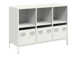 Aparador de acero laminado en frío blanco 101,5x39x73,5 cm