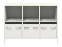 Aparador de acero laminado en frío blanco 101,5x39x73,5 cm