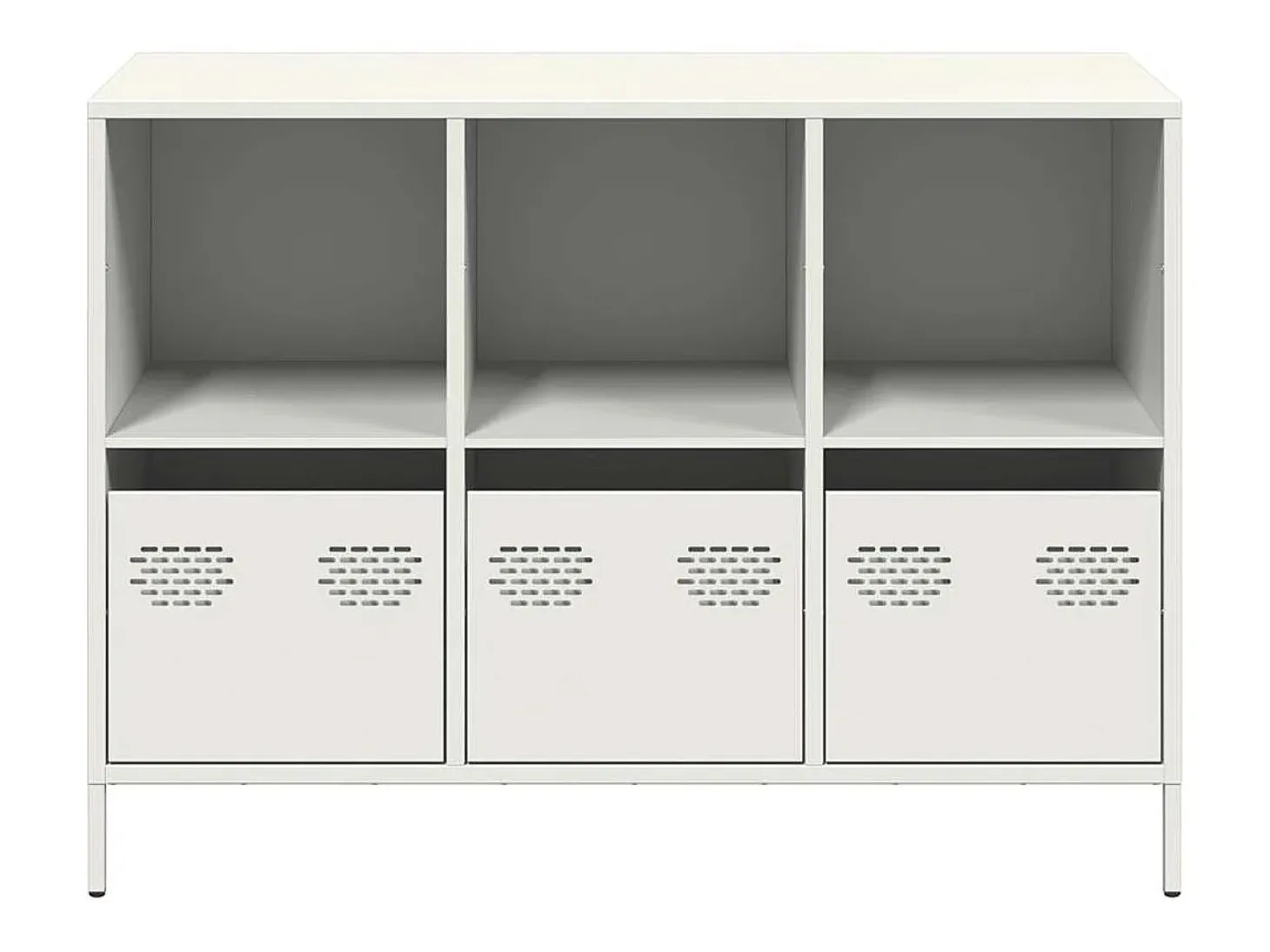 Aparador de acero laminado en frío blanco 101,5x39x73,5 cm