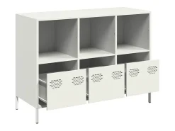 Aparador de acero laminado en frío blanco 101,5x39x73,5 cm