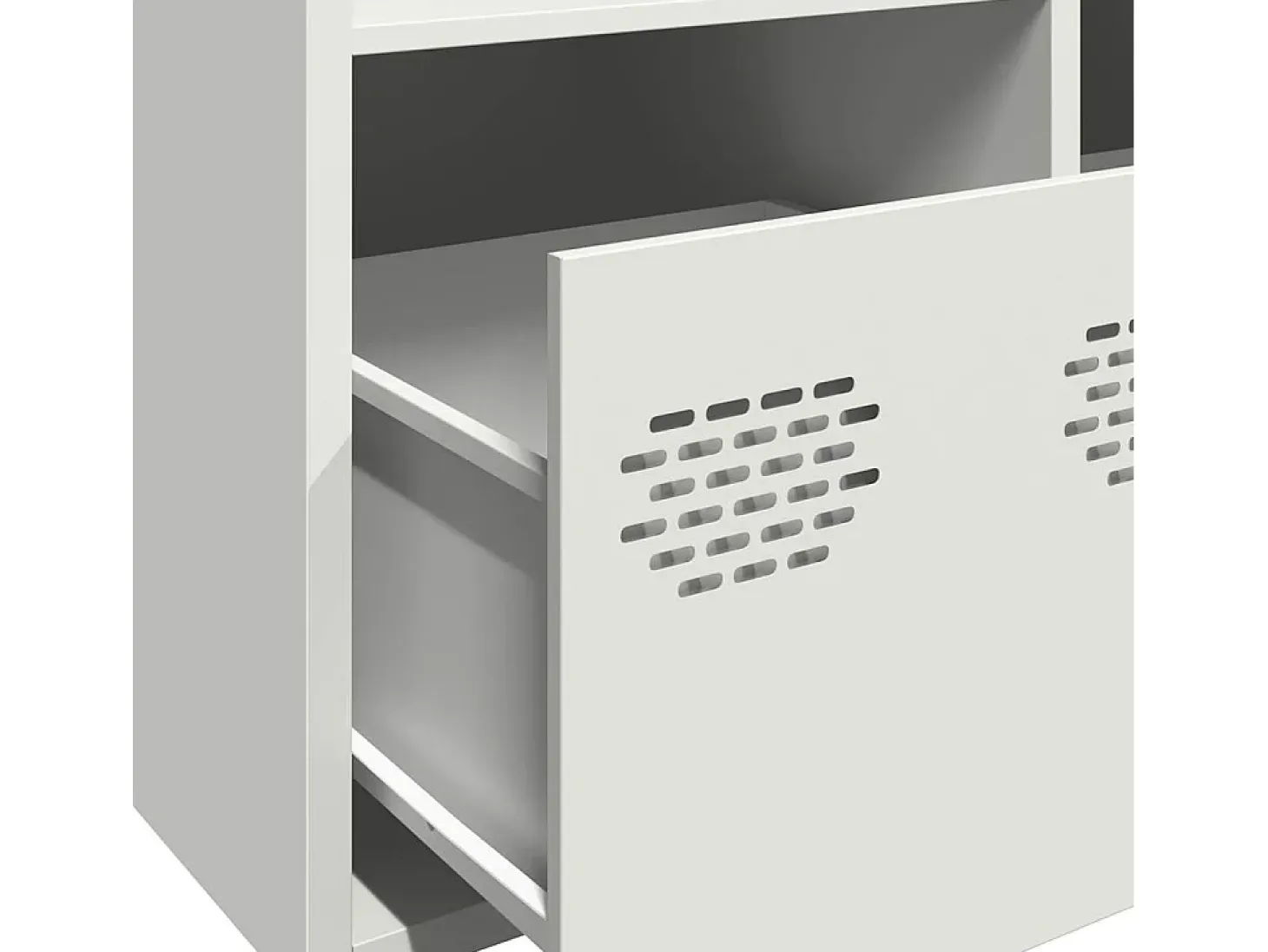 Aparador de acero laminado en frío blanco 101,5x39x73,5 cm