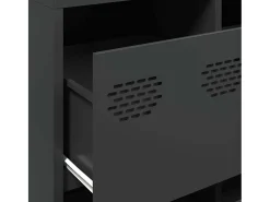 Aparador de acero laminado en frío negro 135x39x103,5 cm